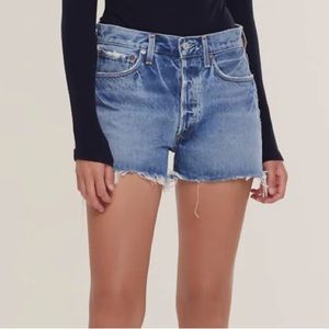 Agolde Parker Vintage Cut Off Denim Shorts Lowkey Wash Size 27 NWT
